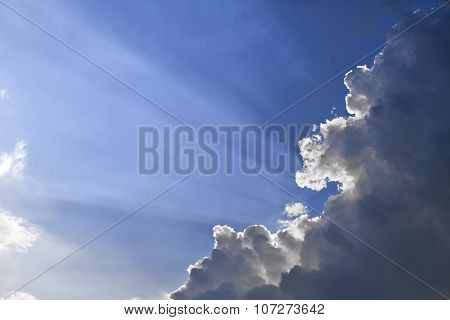 Sun rays through a cloud