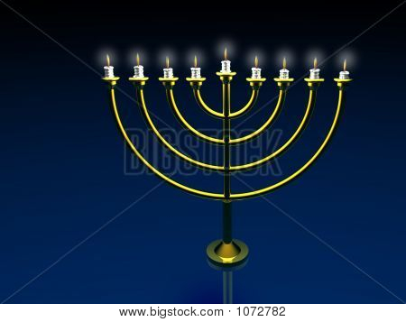 Menorah. 3D.