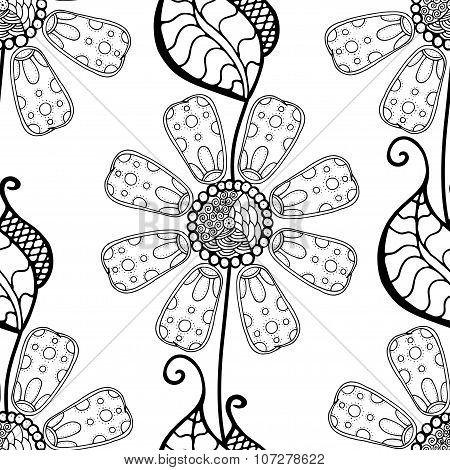 Monochrome Floral Pattern.