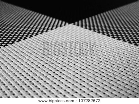 Black and white plastic place mat
