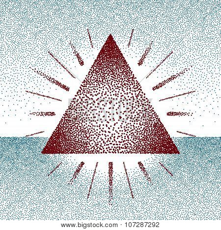 Dotwork raster triangle with rays