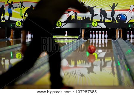 Bowling. Rolling To The Pins