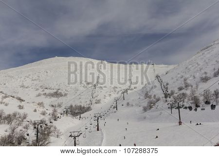 Cableway On Mount Hermon