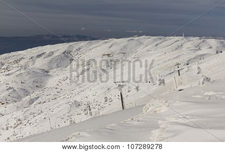 Cableway On Mount Hermon