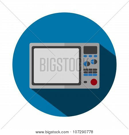 Vector Illustration Of Flat Microwave