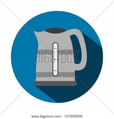 Vector Illustration Of A Flat Kettle