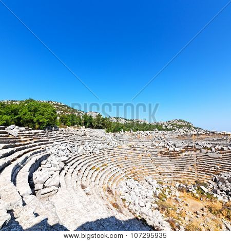 The Old  Temple And Theatre In Termessos Antalya Turkey Asia Sky And Ruins