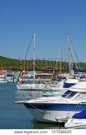 Yachts in Barbate marina.