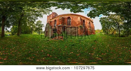 Spherical Panorama Of Lutheran Church Of Saint Katerina In The Settlement Of Vladimirovo (tharau)