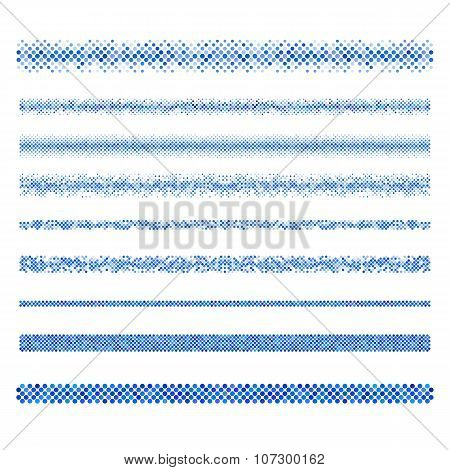 Web design elements - blue page divider line set