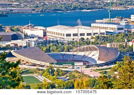 Hajduk Split Poljud Stadium Aerial View