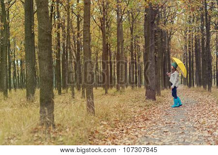 Girl Walking In The Park