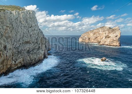 Isola Foradada Near Alghero In Sardinia
