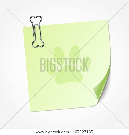 Green Sticky Note, ?lip In The Shape Of Bone