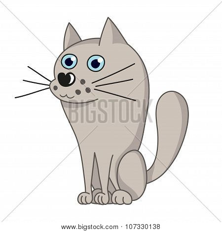 Illustration of cute dog like grey wolf