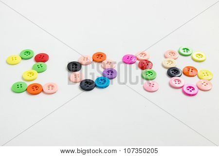 2016 Happy new yaer, celebrate seaon. Button write 2016, New Year is coming concept.