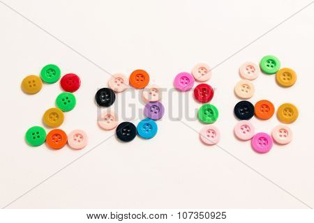 2016 Happy new yaer, celebrate seaon. Button write 2016, New Year is coming concept.