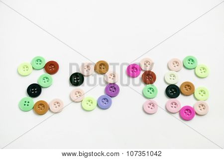 2016 Happy new yaer, celebrate seaon. Button write 2016, New Year is coming concept.