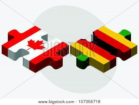 Canada And Zimbabwe Flags
