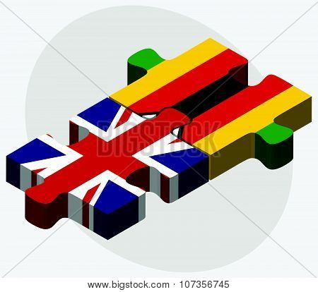 United Kingdom And Zimbabwe Flags