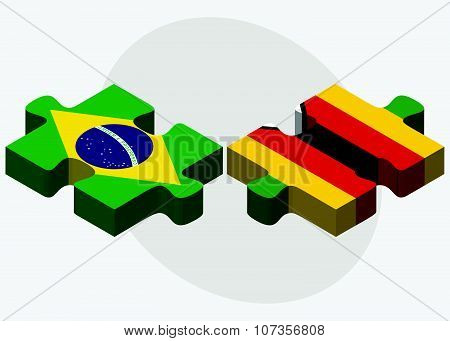 Brazil And Zimbabwe Flags