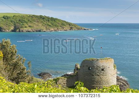Devon coast Salcombe England uk Charles Fort ruins