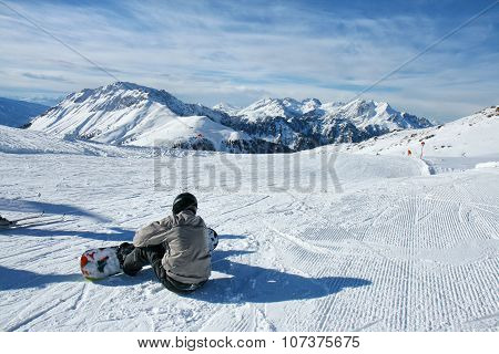 Skiing On The Dolomites, Val Di Fiemme, Italy