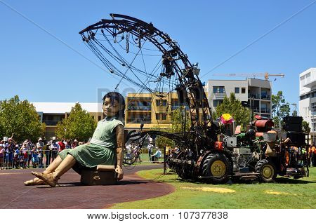Little Girl Marionette at Journey of the Giants in Perth