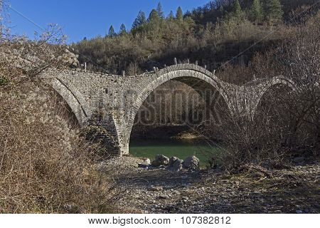 Bridge of Plakidas or Kalogeriko, Pindus Mountains, Zagori, Epirus