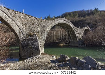 Bridge of Plakidas or Kalogeriko, Pindus Mountains, Zagori, Epirus