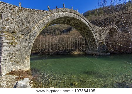 Bridge of Plakidas or Kalogeriko, Pindus Mountains, Zagori, Epirus