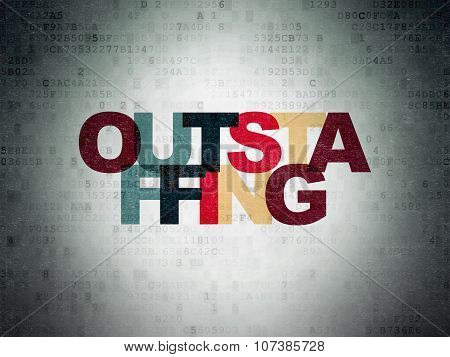 Finance concept: Outstaffing on Digital Paper background