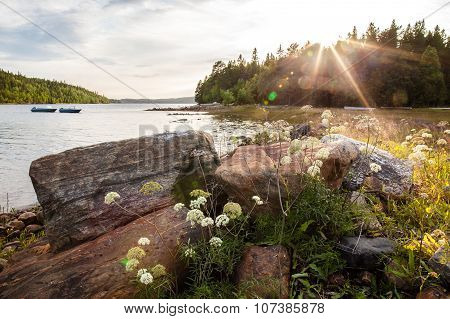 Seascape On The Coast In The Russian Part Of Karelia On