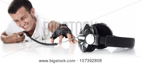 Boy With Setphone Defocused
