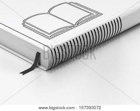 Science concept: closed book, Book on white background