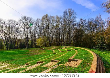 Landscape In Park With Decorative Stairs