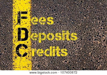 Business Acronym Fdc As Fees, Deposits, And Credits