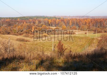 Landscape Of Country Side At Fall Time