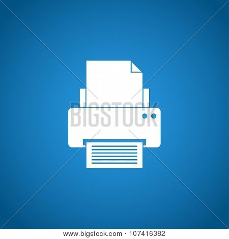 Print Icon. Flat Design Style