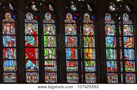 Kings Stained Glass Notre Dame Cathedral Paris France