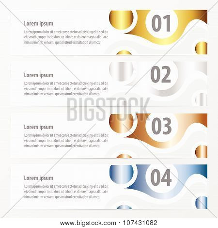 Vector Banner Cicle Design  Gold, Bronze, Silver, Blue Color