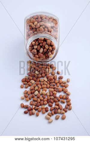 Nigerian brown beans in a glass container
