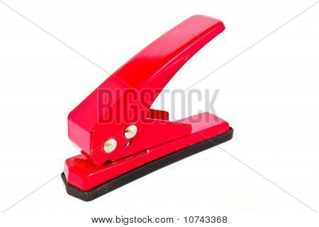 Röd Office Paper Punch isolerade