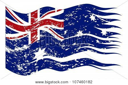 Australian Flag Ripped And Grunged