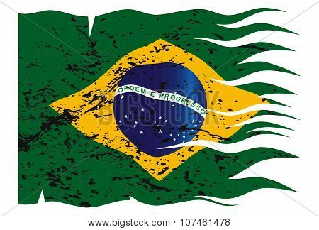 Wavy Brazil Flag Grunged