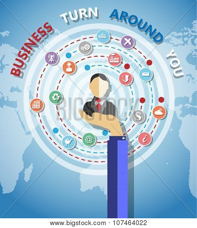 Teamwork Communication Concept Art People Flat Style World  Business