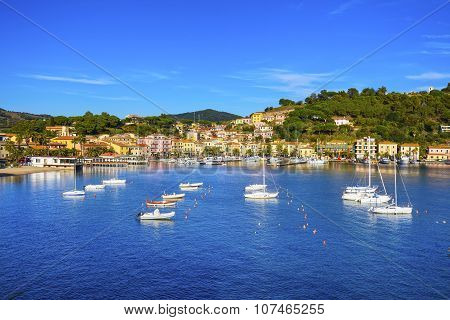 Elba Island, Porto Azzurro Village Bay View. Tuscany, Italy.