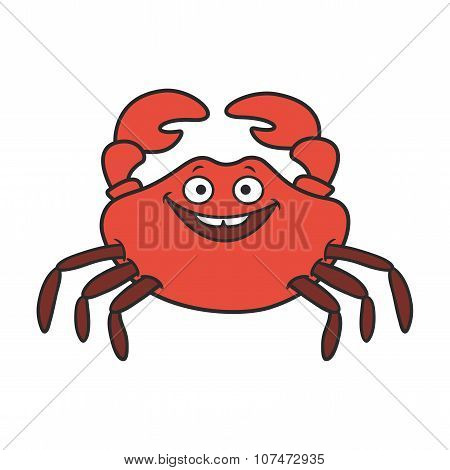 Funny Cartoon Crab