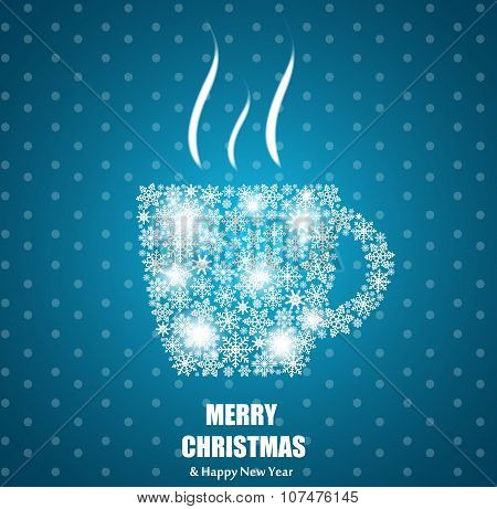 Christmas Coffee Cup Background Vector Illustration
