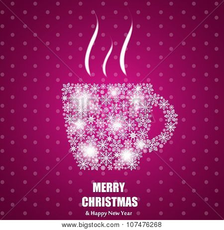 Christmas Coffee Cup Background Vector Illustration